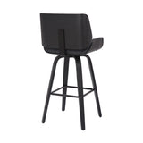 Armen Living Tyler Wood/Faux Leather/Metal 100% Polyurethane Swivel Barstool