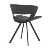 Armen Living Ulric Metal/Wood/Fabric 100% Polyster Dining Chair