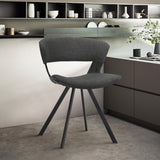 Armen Living Ulric Metal/Wood/Fabric 100% Polyster Dining Chair