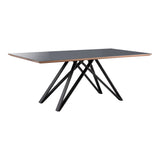 Armen Living Urbino Metal/Mdf Wood/Glass Dining Table