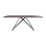 Armen Living Urbino Metal/Mdf Wood/Glass Dining Table