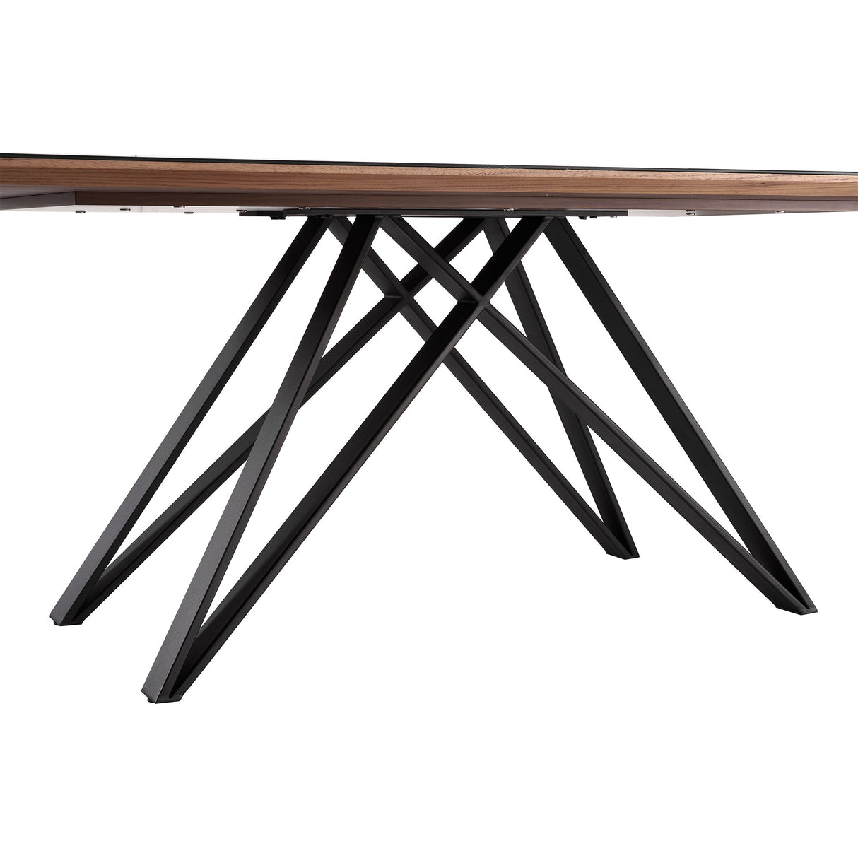 Armen Living Urbino Metal/Mdf Wood/Glass Dining Table