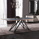 Armen Living Urbino Metal/Mdf Wood/Glass Dining Table