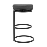 Armen Living Vander Metal/Faux Leather 100% Polyurethane Barstool