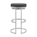 Armen Living Vander Stainless Steel. Faux Leather 100% Polyurethane Barstool