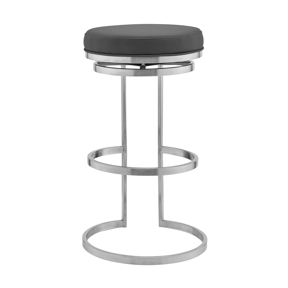 Armen Living Vander Stainless Steel. Faux Leather 100% Polyurethane Barstool