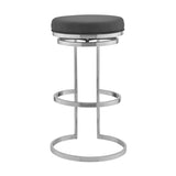 Armen Living Vander Stainless Steel. Faux Leather 100% Polyurethane Barstool