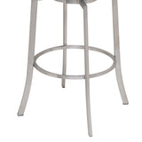 Armen Living Viper Brushed Stainless Steel/Faux Leather/Leatherette 100% Polyurethane Barstool