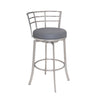 Armen Living Viper Brushed Stainless Steel/Faux Leather/Leatherette 100% Polyurethane Barstool