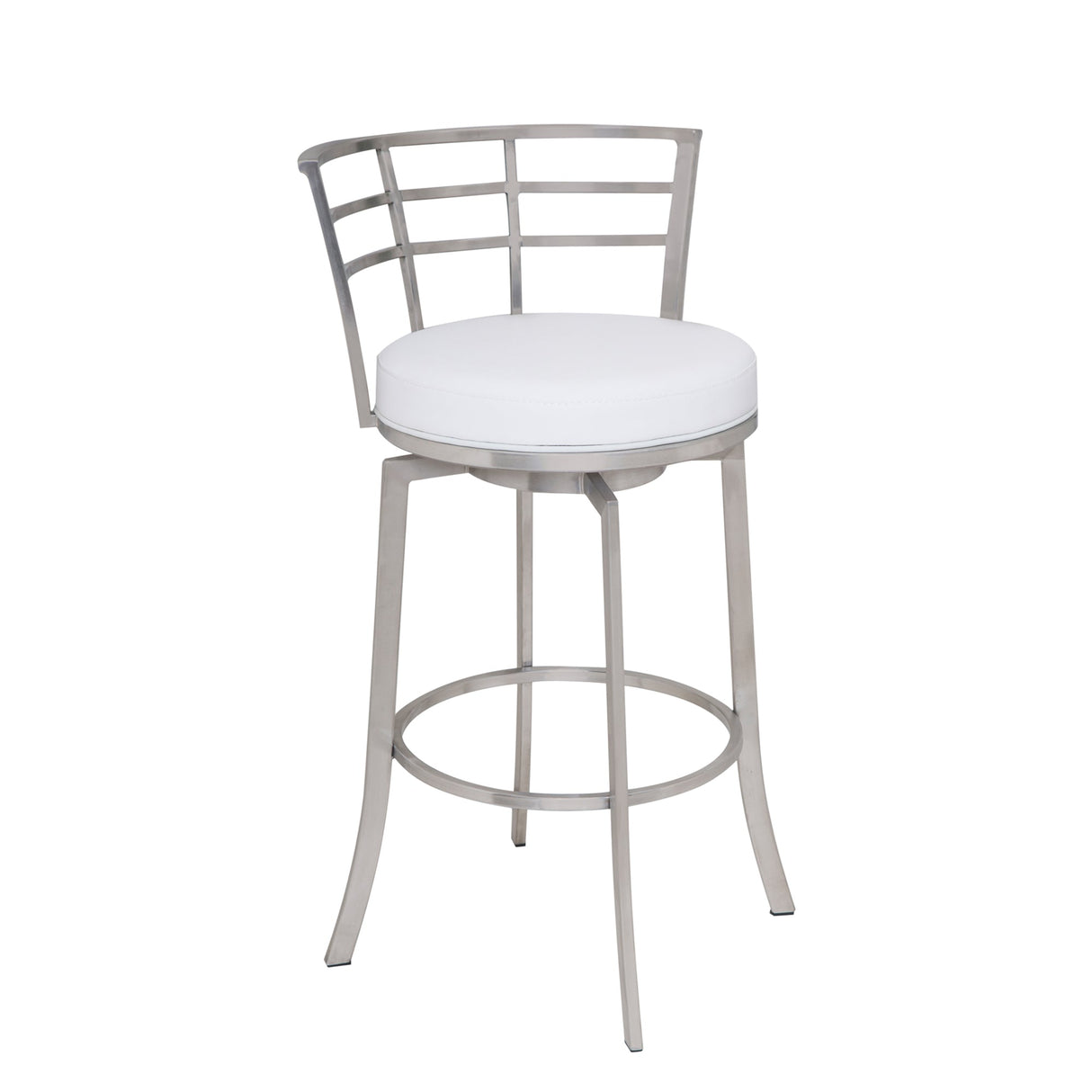 Armen Living Viper Brushed Stainless Steel/Faux Leather/Leatherette 100% Polyurethane Barstool