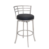 Armen Living Viper Brushed Stainless Steel/Faux Leather/Leatherette 100% Polyurethane Barstool