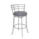 Armen Living Viper Brushed Stainless Steel/Faux Leather/Leatherette 100% Polyurethane Barstool