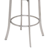 Armen Living Viper Brushed Stainless Steel/Faux Leather/Leatherette 100% Polyurethane Barstool