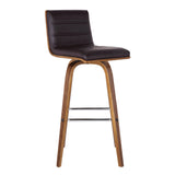 Armen Living Vienna Wood/Faux Leather/Leatherette/Stainless Steel 100% Polyurethane Barstool