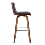 Armen Living Vienna Wood/Faux Leather/Leatherette/Stainless Steel 100% Polyurethane Barstool