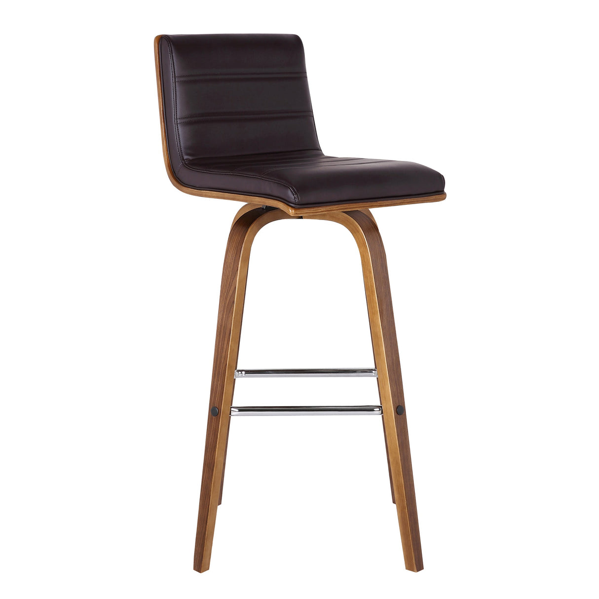 Armen Living Vienna Wood/Faux Leather/Leatherette/Stainless Steel 100% Polyurethane Barstool