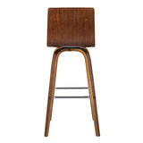 Armen Living Vienna Wood/Faux Leather/Leatherette/Stainless Steel 100% Polyurethane Barstool