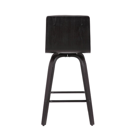 Armen Living Vienna Black Steel,Faux Leather,Plywood 100% Polyurethane Barstool