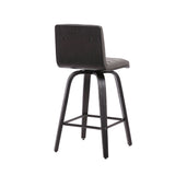 Armen Living Vienna Black Steel,Faux Leather,Plywood 100% Polyurethane Barstool