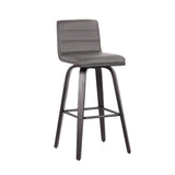 Armen Living Vienna Black Steel,Faux Leather,Plywood 100% Polyurethane Barstool