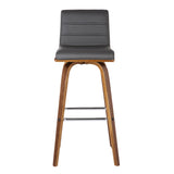 Armen Living Vienna Wood/Faux Leather/Leatherette/Stainless Steel 100% Polyurethane Barstool