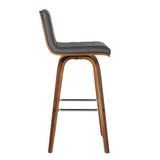 Armen Living Vienna Wood/Faux Leather/Leatherette/Stainless Steel 100% Polyurethane Barstool