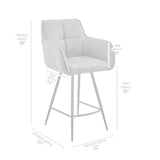 Armen Living Verona Fabric+Metal 100% Polyester Barstool