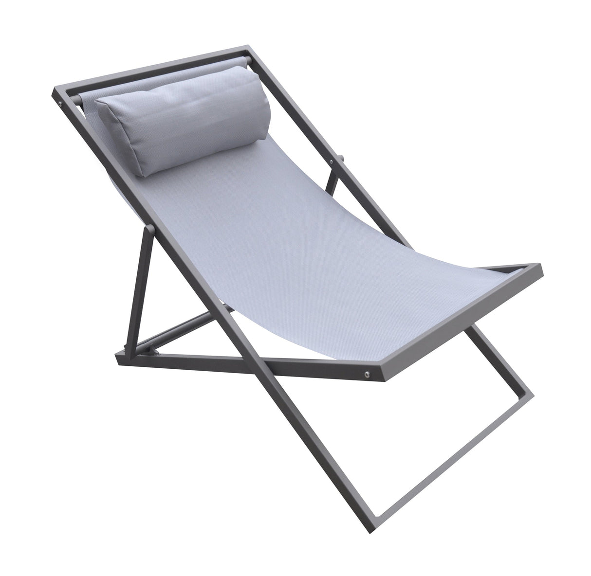 Armen Living Wave Aluminum/Textilene Textilene Outdoor Lounge Chair