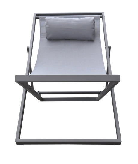 Armen Living Wave Aluminum/Textilene Textilene Outdoor Lounge Chair