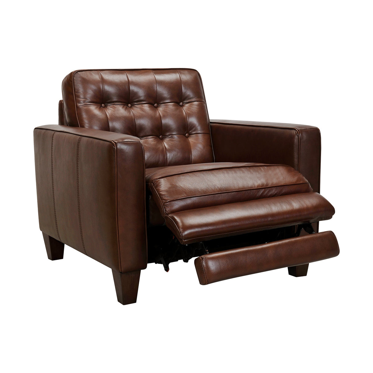 Armen Living Wesley Wood/Foam/Leather/Metal Leather Sofa Chair