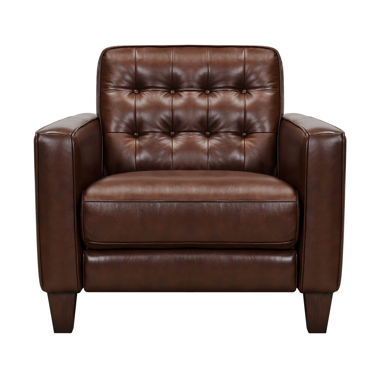 Armen Living Wesley Wood/Foam/Leather/Metal Leather Sofa Chair