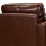 Armen Living Wesley Wood/Foam/Leather/Metal Leather Sofa Chair