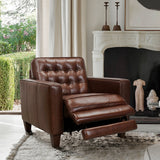 Armen Living Wesley Wood/Foam/Leather/Metal Leather Sofa Chair