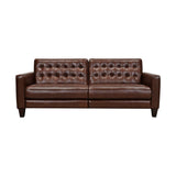 Armen Living Wesley Wood/Foam/Leather/Metal Leather Sofa