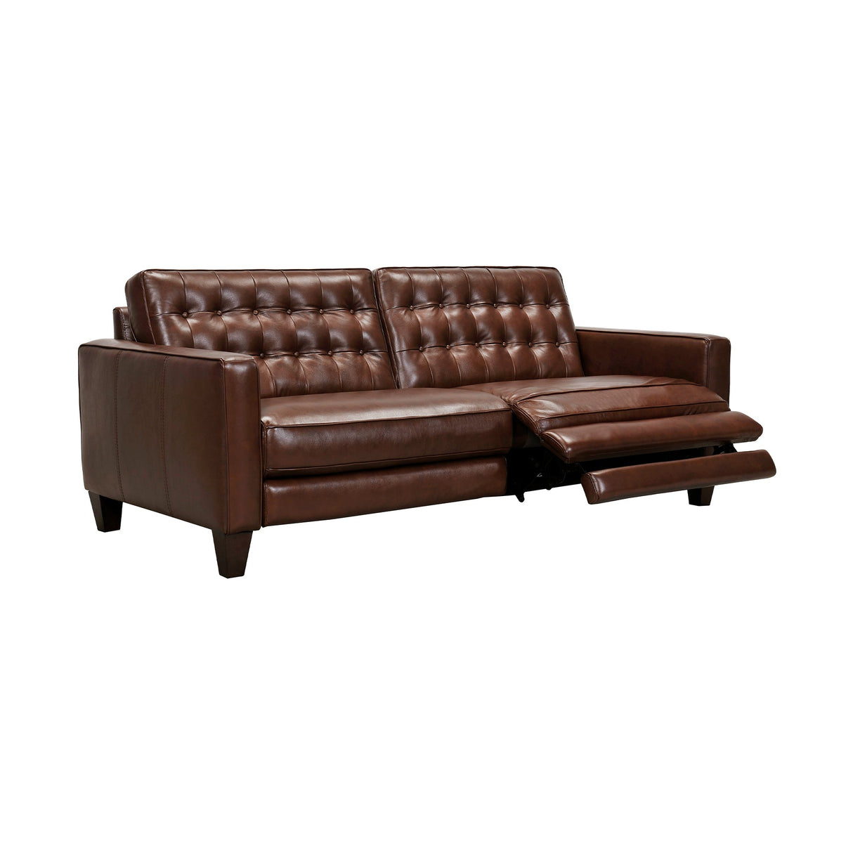 Armen Living Wesley Wood/Foam/Leather/Metal Leather Sofa