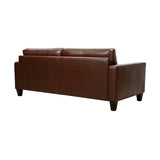 Armen Living Wesley Wood/Foam/Leather/Metal Leather Sofa