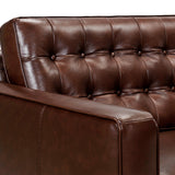 Armen Living Wesley Wood/Foam/Leather/Metal Leather Sofa