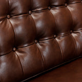 Armen Living Wesley Wood/Foam/Leather/Metal Leather Sofa