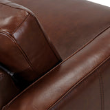 Armen Living Wesley Wood/Foam/Leather/Metal Leather Sofa