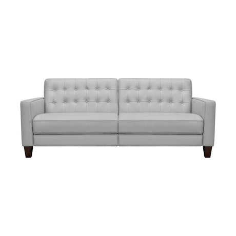 Armen Living Wesley Wood/Foam/Leather/Metal Leather Sofa