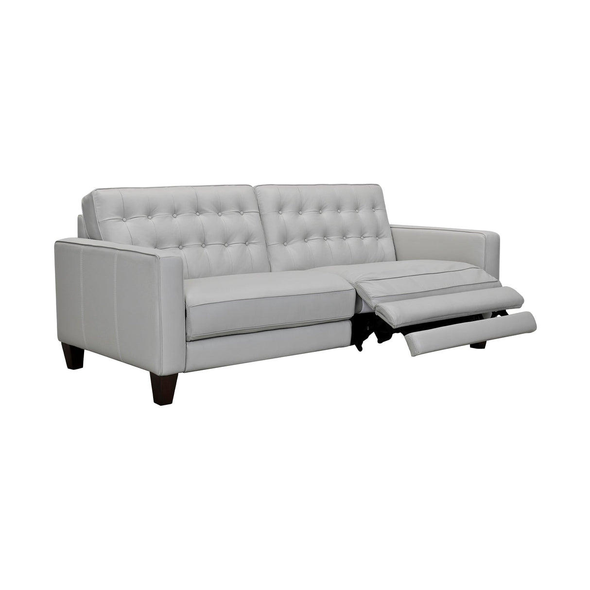 Armen Living Wesley Wood/Foam/Leather/Metal Leather Sofa