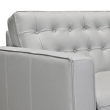 Armen Living Wesley Wood/Foam/Leather/Metal Leather Sofa