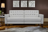 Armen Living Wesley Wood/Foam/Leather/Metal Leather Sofa