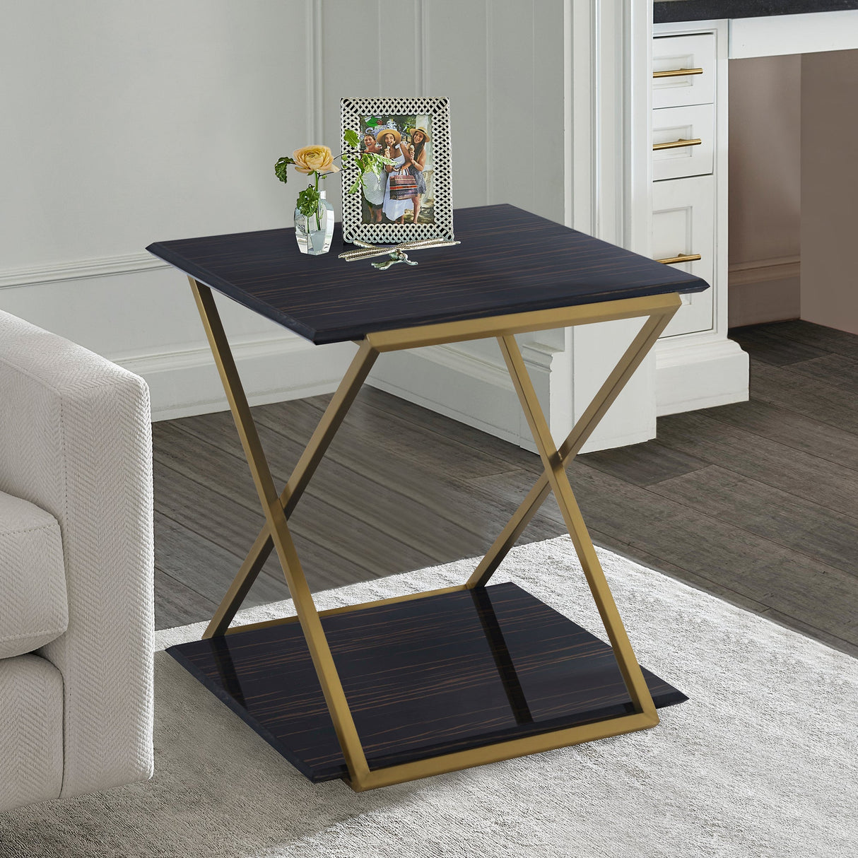 Armen Living Westlake Wood/Metal End Table