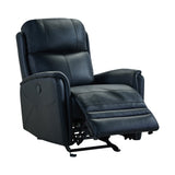 Armen Living Wolfe Wood/Foam/Leather/Poly Soft Fabric/Metal 100% Genuine Leather Recliner