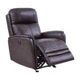 Armen Living Wolfe Wood/Foam/Leather/Poly Soft Fabric/Metal 100% Genuine Leather Recliner