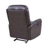 Armen Living Wolfe Wood/Foam/Leather/Poly Soft Fabric/Metal 100% Genuine Leather Recliner