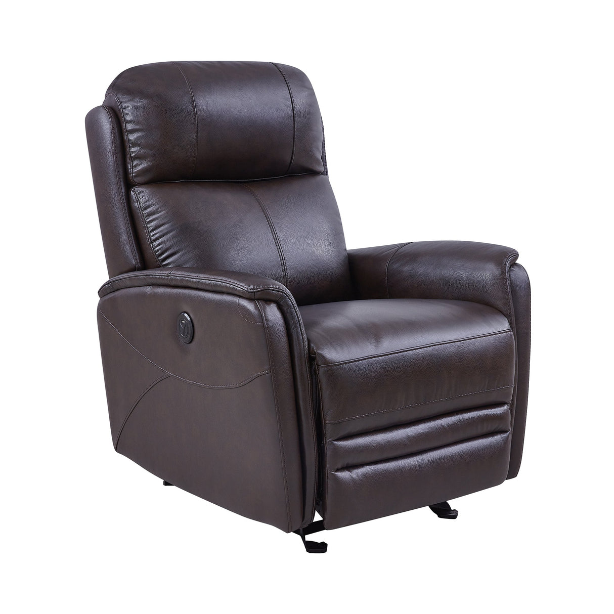 Armen Living Wolfe Wood/Foam/Leather/Poly Soft Fabric/Metal 100% Genuine Leather Recliner