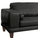 Armen Living Wynne Wood/Leather 100% Cowhide Leather Sofa