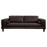 Armen Living Wynne Wood/Leather 100% Cowhide Leather Sofa